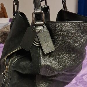 Coach Dark Leather Shoulder Bag